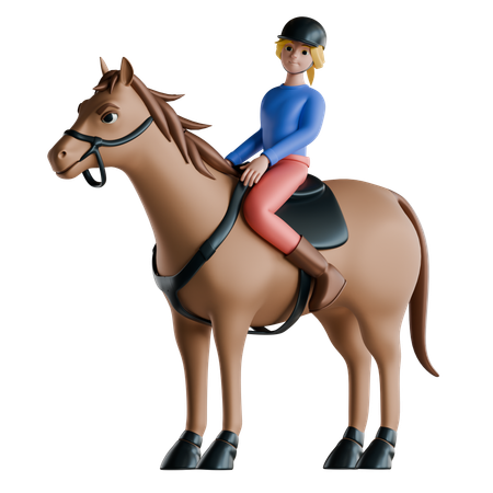 Montar a caballo  3D Icon