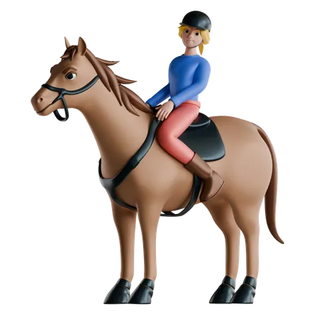 Montar a caballo  3D Icon