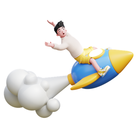 Cohete montado  3D Illustration