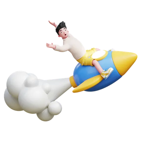 Cohete montado  3D Illustration