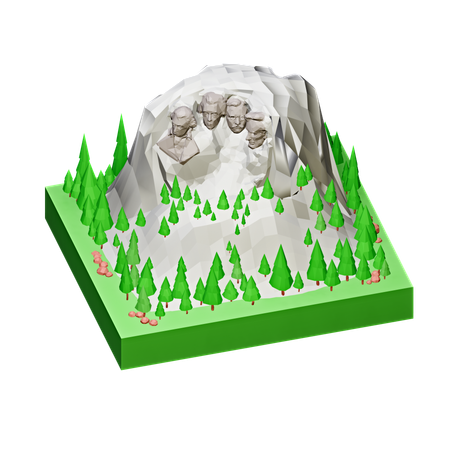 Monte Rushmore  3D Icon