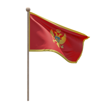 Asta de bandera de montenegro  3D Flag