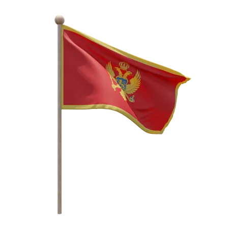 Asta de bandera de montenegro  3D Flag