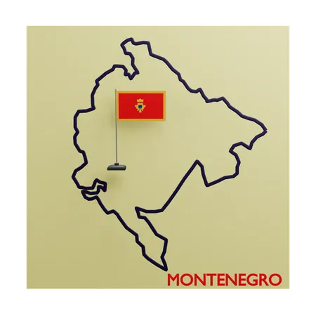 Montenegro map  3D Icon