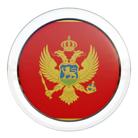 Montenegro Round Flag  3D Icon