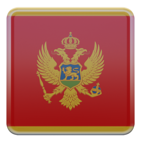 Montenegro Square Flag  3D Icon