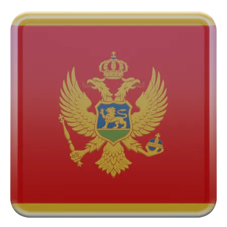 Montenegro Square Flag  3D Icon