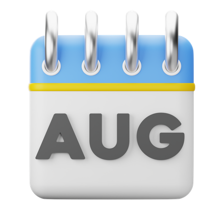 Month August 3D Icon