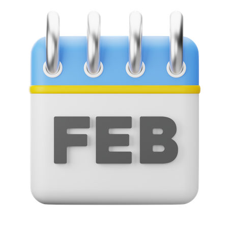 Month February 3D Icon