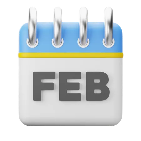 Month February  3D Icon
