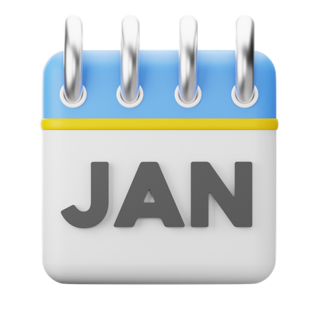 Month January  3D Icon