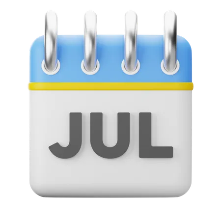 Month July  3D Icon