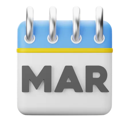 Month March  3D Icon