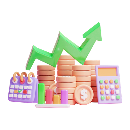 Monthly Growth  3D Icon