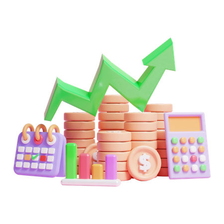 Monthly Growth  3D Illustration