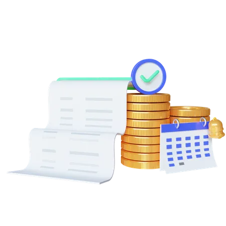 Monthly Transaction Invoice  3D Icon