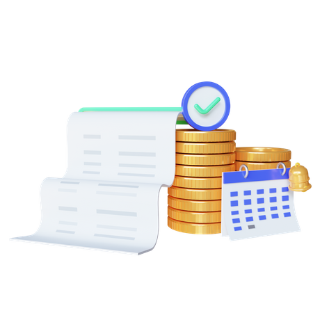 Monthly Transaction Invoice 3D Icon