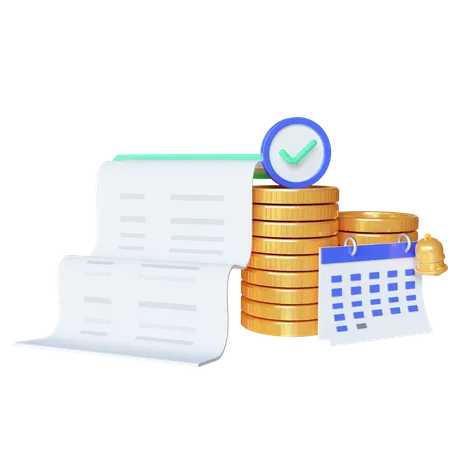 Monthly Transaction Invoice 3D Icon