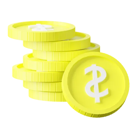 Montón de monedas de un dólar  3D Icon