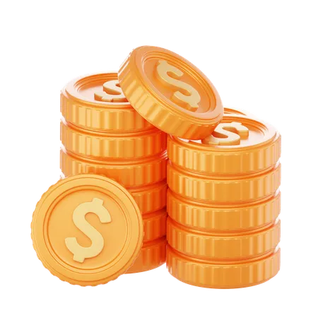 Montones de monedas  3D Icon