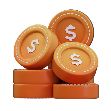 Montones de monedas  3D Icon