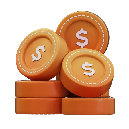 Montones de monedas  3D Icon