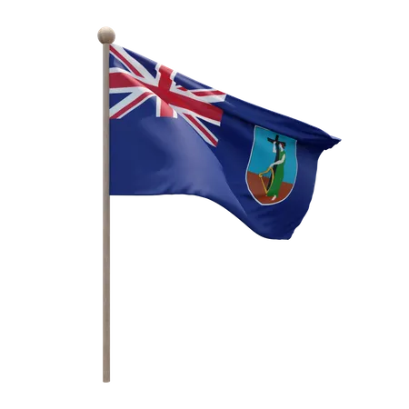 Mât de drapeau de Montserrat  3D Flag