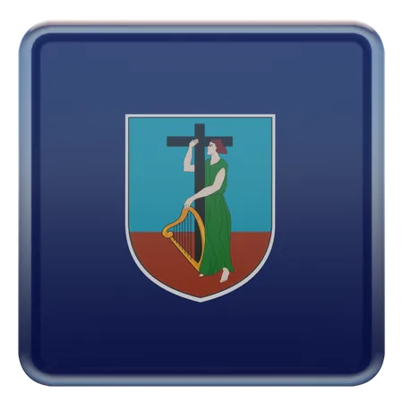 Flagge des Montserrat-Platzes  3D Icon