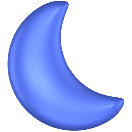 3 D Icon Of A Blue Moon 3D Icon