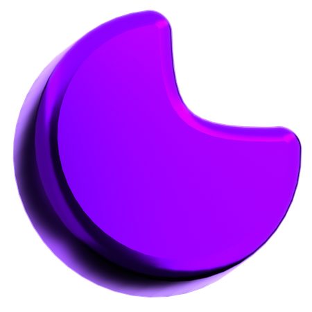 Moon Abstract Shape  3D Icon