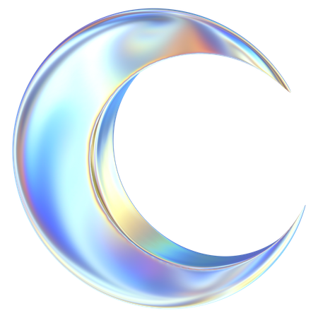 Moon Abstract Shape  3D Icon