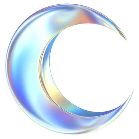 Moon Abstract Shape  3D Icon