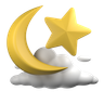 3d moon and cloud emoji