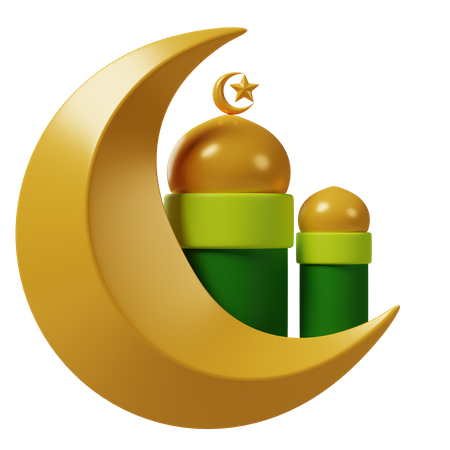 Moon and dome  3D Icon