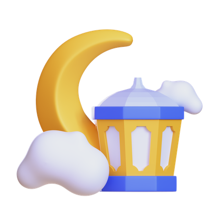 Moon And Lantern  3D Icon