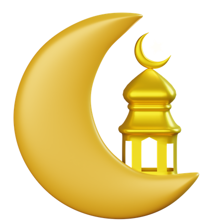 Moon and Lantern  3D Icon
