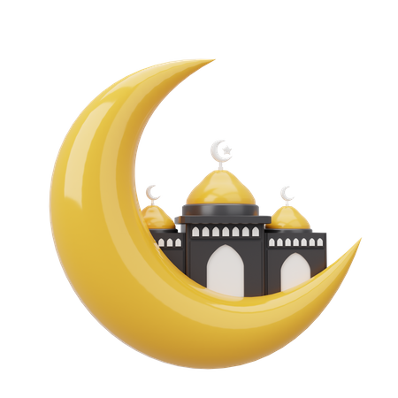 Moon And Mosque  3D Icon