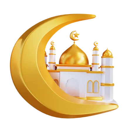 Moon And Mosque  3D Icon