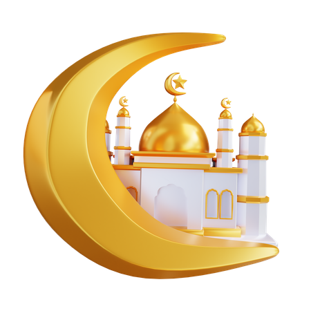 Moon And Mosque  3D Icon