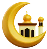 Moon and mosque