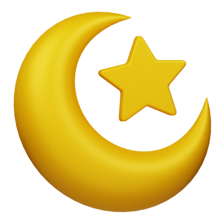 Moon and Star  3D Icon