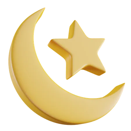 3 D Illustration Of Moon And Star 3D Icon