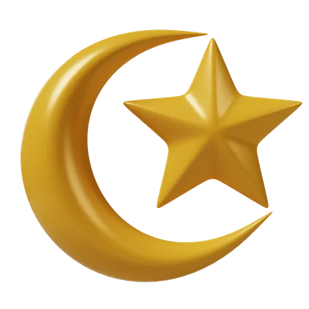 Moon and star  3D Icon