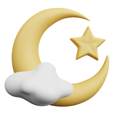 Moon And Star  3D Icon
