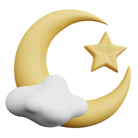 Moon And Star  3D Icon