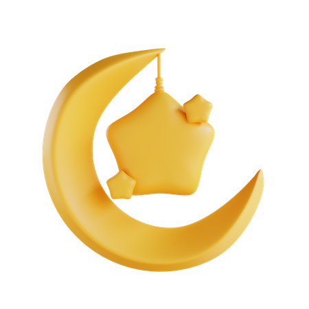 Moon And Star 3D Icon