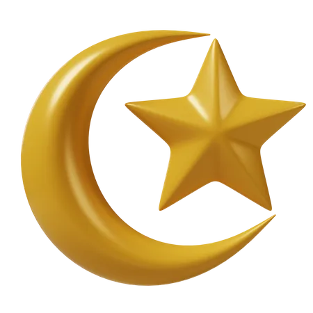 Moon and star 3D Icon
