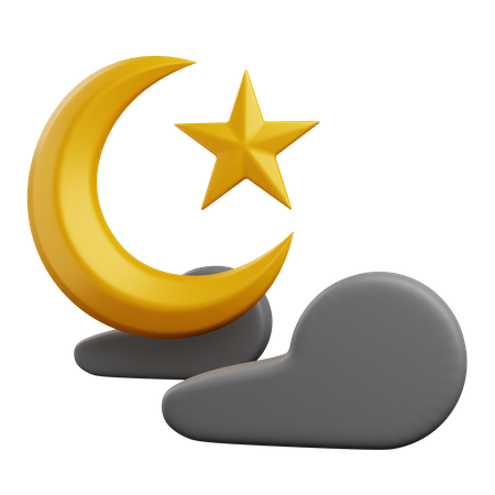 Moon and star 3D Icon