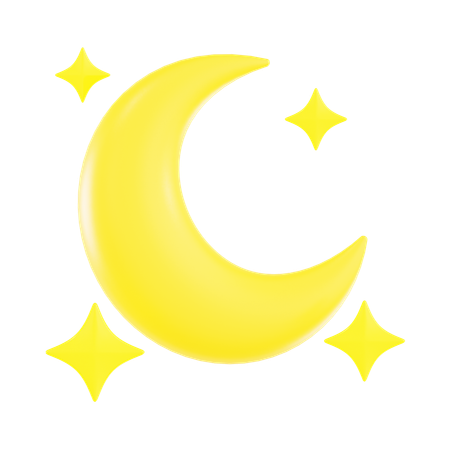 Moon And Stars  3D Icon