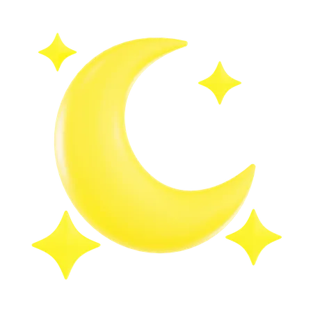 Moon And Stars  3D Icon